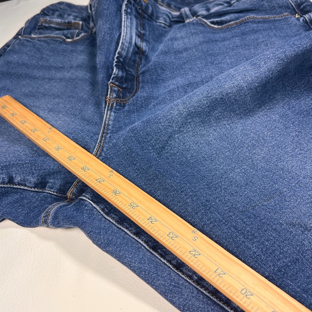 Good American Jeans Womens 20 Indigo GWKR953T High Rise Raw Hem Stretch Denim - Picture 8 of 13